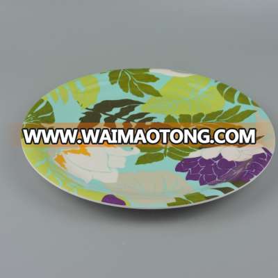 Kitchenware Melamine Dinner Plates Barbecue meat and vegetable service display strorage tray white color with full printing